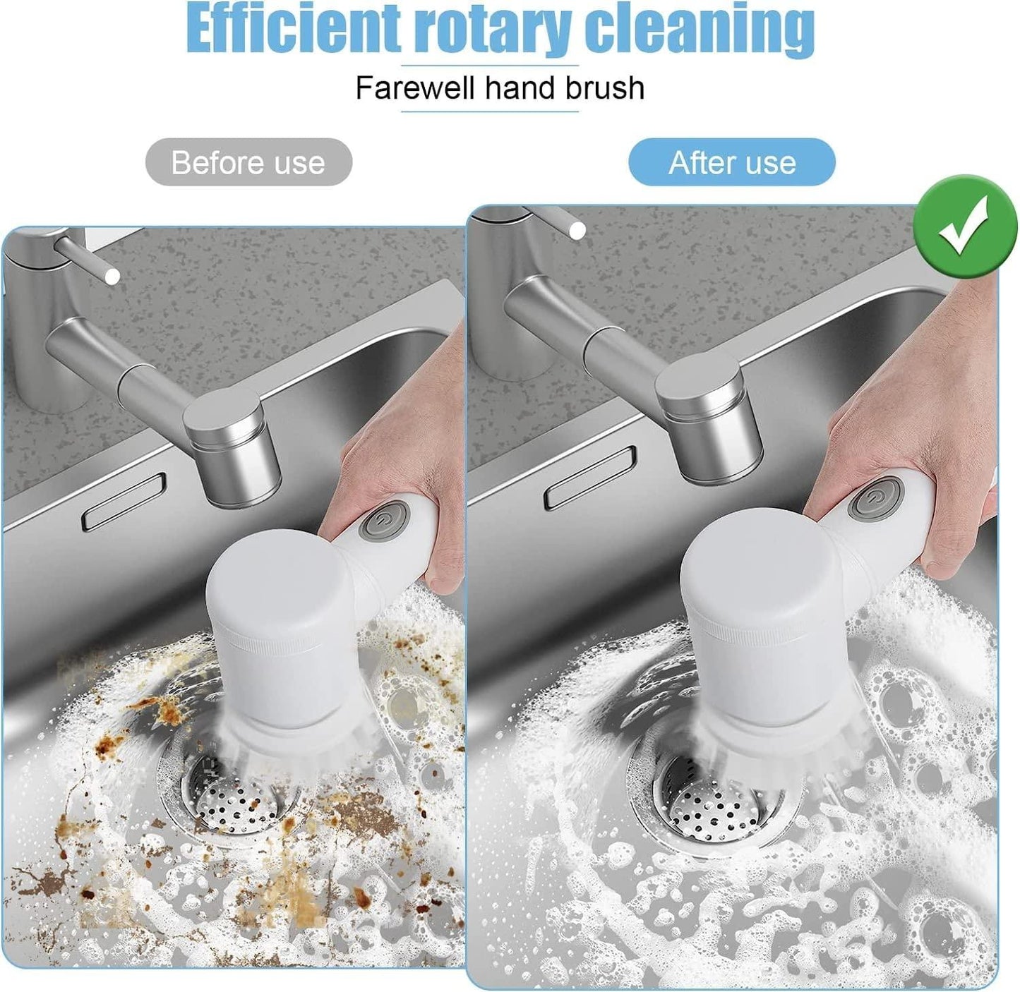 Electric spin scrubbers for kitchen use