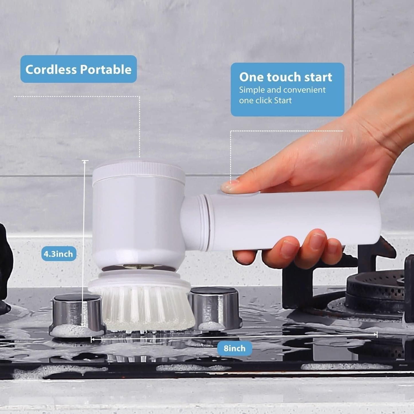 Electric spin scrubbers for kitchen use